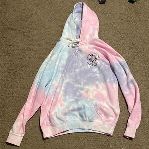 Pink and Blue Tie-Dye Hoodie